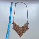 Charming Charlie Rose Gold Rhinestone Statement Necklace Sparkle Diamond Photo 3