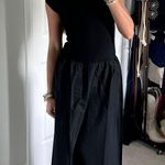 Mango Drop Waist Black Maxi Dress Photo 0