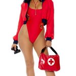 Lifeguard costume 5 piece Red Size XS Photo 0