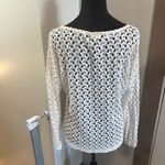 Honlua Wahine White Crochet Lace Bathing Suit Swim Cover Up Long Sleeve Sheer M‎ Size M Photo 3