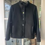 Mercoledi Italian Designer Handmade Soft Wool Black High Collar Button Photo 0