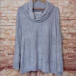 cupio Light Gray Cowl Neck Blanket Soft Sweater Photo 3