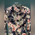 Rachel Roy Blue Floral Velvet Over The Knee long Sleeve Dress Pink Photo 5