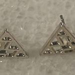 Mountain earrings silver look stud triangle jewelry New Photo 0