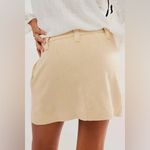 Free People  Mini Skirt Can’t Blame Me Cream Linen Blend NWT Size 14 Photo 2