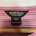 Woolrich Pink Striped Shirt S Womens Short Sleeve Casual Scoop Neck Wildrose Photo 2