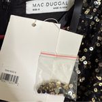 Mac Duggal Black and Gold Sequined Wrap Over Butterfly Sleeve Draped Gown Sz 6 Photo 7