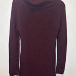 MLTATM Burgundy Cowl Neck Chunky Knit Sweater Dress Tunic Size M Purple Size M Photo 0