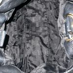 Michael Kors Womens Leather Ring Handle Hobo Handbag Black Photo 4