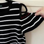 Ralph Lauren Lauren Rare Black & White Striped Cold Shoulder Sweater Size Medium Photo 6