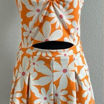 NYC Orange and White Floral Jumpsuit Size XS Photo 0