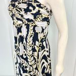 Ann Taylor Black Baby Doll Silk Dress w/ Yellow Floral Print & Removable Straps Photo 5