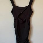 Mable Womens Medium Bodycon Cut Out Front Twist Mini Party Going Out Black Dress Photo 2