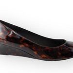 Stuart Weitzman new  ᪥ Nusimple Patent Demi Wedge Heel Loafer ᪥ Cognac Tortoise 7 Photo 0