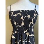 VERO MODA Black Tan Abstract Boho Whimsigoth Y2K‎ Cottage Core Flowy Fall Maxi Dress Large Photo 3