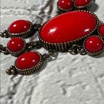 Elegant Red Statement Necklace Teardrop 19” Photo 10