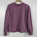 Outdoor Supply Co Purple Henley Pullover Sweatshirt Medium Snap Front Fleece‎ Photo 1