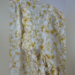Intermix  Maura Ruffled Long Sleeve Silk Floral Blouse Yellow size 2 $228 Photo 11