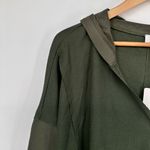 Heyson Olive Waffle Knit Long Sleeve Hoodie Sweater Top size 1X NWT Lightweight Green Photo 2