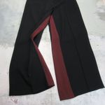 PURE COLLECTION Wide Leg High Rise Contrast Stripe Black Maroon Trousers Size 6 Photo 4