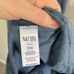 Nation Ltd Womens Thea Sweetheart puff sleeve Blue Smocked Waist Maxi Dress M Photo 9