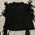 Gianni Bini  Black Crop Fringe Sleeveless Top S Trendy,Boho,Summer,Western Photo 3
