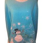 Quacker Factory The  Blue Long Sleeve Light Up Long Sleeve Sweater Size Photo 0