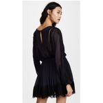 Love Shack Fancy  100% Silk Noelle Mini Dress Lace Trim Blue & Black XS Photo 2