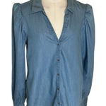 Paige  Women’s Sky Blue Button-Up Shirt Size Small Photo 0