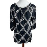 White House | Black Market Chain Pearl Off the Shoulder Smocked Knit Peplum Top M Photo 1