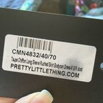 Pretty Little Thing NWT  Taupe Chiffon Long Sleeve Ruched Skirt Bodycon Dress Sz 4 Photo 4