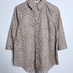 Effortless Non Iron Giraffe Sina Button Down Shirt Cream Large Chico's 2 Photo 1