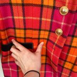 Vintage Mondi Womens M Pink Orange Plaid 100% Wool Power Blazer Preppy Retro Size M Photo 11