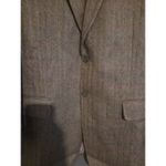 Saddlebred  Brown Herringbone Blazer, Men's 42L Sport‎ Coat, Two Button Jacket Photo 4