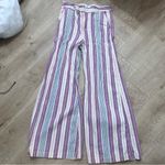 Anthropologie  Low-Rise Flare Pants striped size 12 tall Photo 4