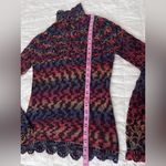 Vintage Colorful Gradient Crochet Open Knit Long Sleeve Sweater Y2K 70s Photo 7