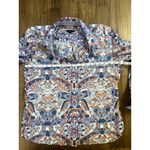 Talbots  Women't Royal Paisley Preppy Classic Button Down Cotton Shirt S M Photo 5