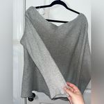 Treasure & Bond  Long Sleeve Ribbed One-Shoulder Pullover Sweater Gray Size Large Photo 7