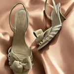 Kate Spade Gold Tone Bow Metallic Slingback Heels Size 10.5 Photo 0