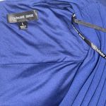 Tadashi Shoji NEW TADASHI SHOJ CARGILL pleated Crepe Trumpet draped Blue gown sz L Photo 5