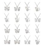Letter S Initial Butterfly Necklace Silver Photo 1