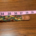 Vintage Braided Leather Belt – Multicolor Yellow Photo 1