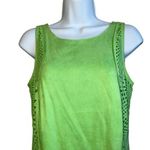 Alberto Makali Lime Soft Suede Perforated Lazar Cut Sleeveless Top NWOT Size S Photo 2