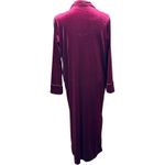 Ralph Lauren Lauren Long Velour Robe Full Zip Burgundy Small Photo 4