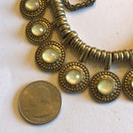 Lucky Brand  Brass Tone & Yellow Rhinestone Runway Boho Statement Necklace Photo 6