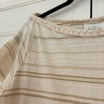 Sézane Sezane Diane Dress Beige Gold Cream Striped Mini Dress Size Medium Quiet Luxury Photo 7