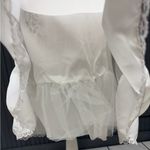 Vintage White Lace Petticoat Slip Skirt Medium Elastic Waist Tulle Ruffle Bridal Photo 9