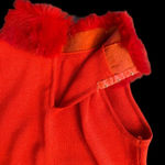 Bette Paige Fur Trim Sleeveless Sweater​ Red Size L Photo 6