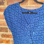 Madewell  Blue Black Diamond Brushstroke Faux Wrap Mini Dress Women's Size XXS Photo 3