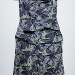 J.Crew  Strapless Floral Gray Yellow Dress Photo 0